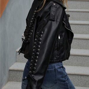 Women's Black Leather Jacket